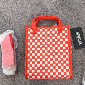 MZ Wallace Red Checkered Tote Bag